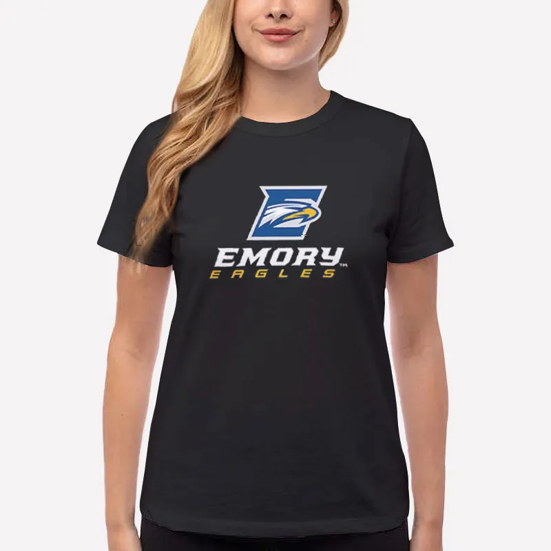 Women T Shirt Black Vintage University Eagles College Emory Sweatshirt