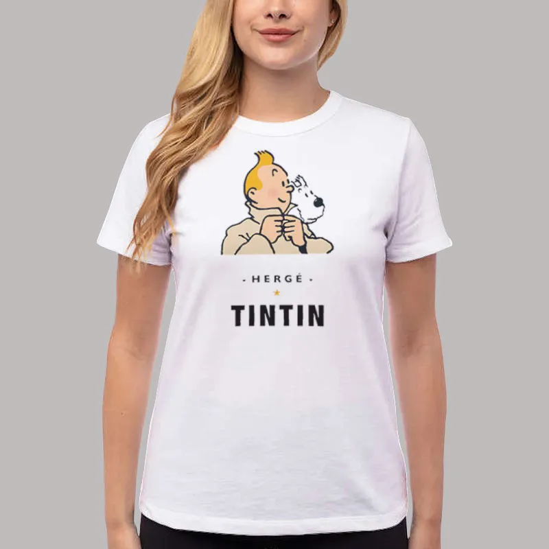 Women T Shirt White Abenteuer Klassische Tintin T Shirts