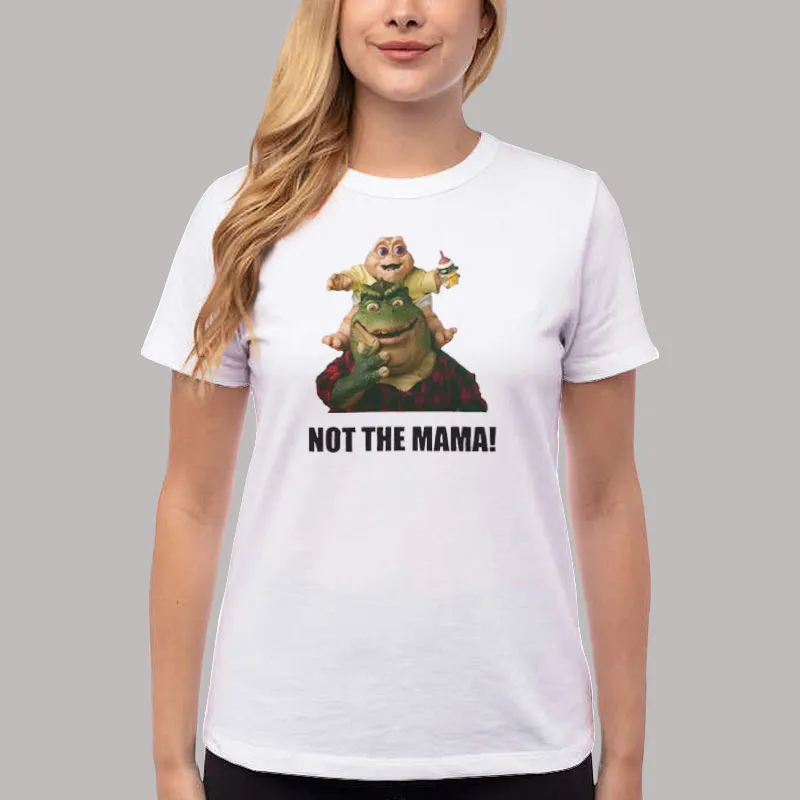 Women T Shirt White Funny Dinosaurs Not The Mama Shirt