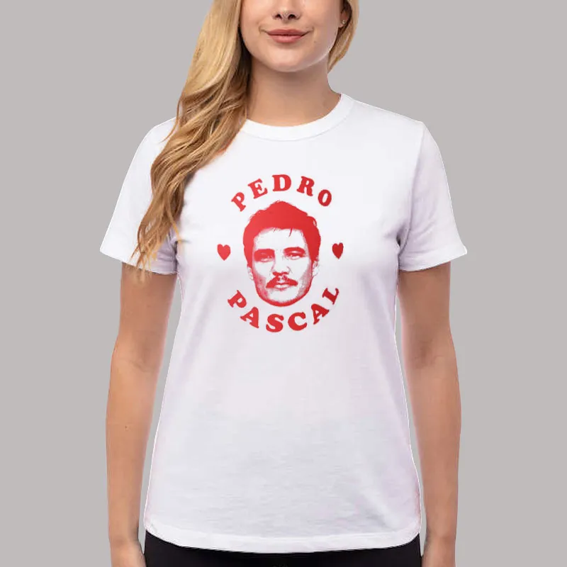 Women T Shirt White Funny I Heart Pedro Pascal Shirt
