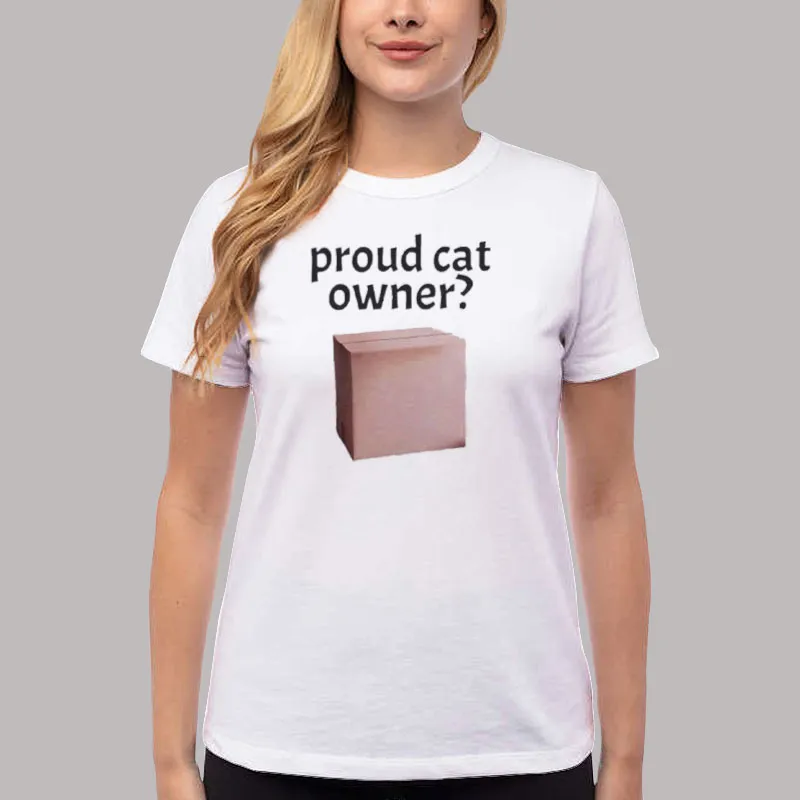 Women T Shirt White Funny Proud Cat Owner Shirt