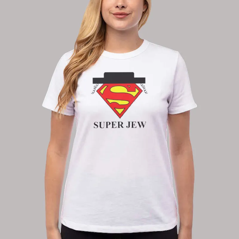 Women T Shirt White Funny Super Jew T Shirt