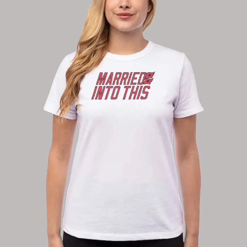 Women T Shirt White Hurricanes Married Into This Carolina Hockey Tailgates Gameday Shirt