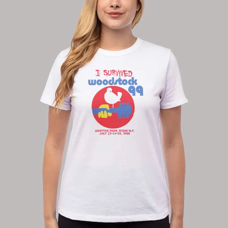 Women T Shirt White I Survived Woodstock 99 Shirt
