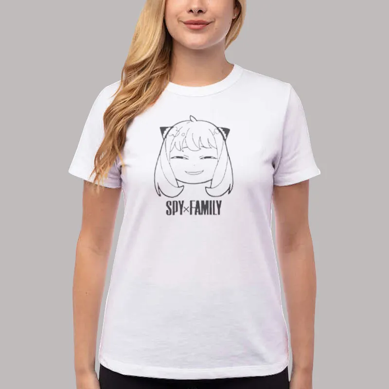 Women T Shirt White Japanese Anime Anya Face Spy X Family Shirt