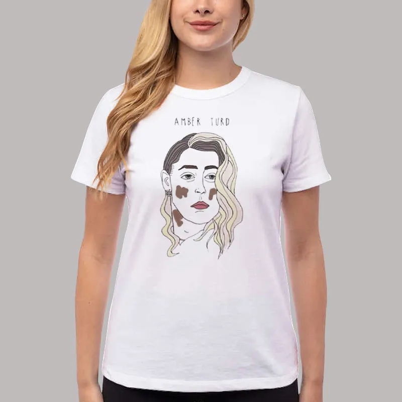 Women T Shirt White Justice For Johnny Depp Amber Turd Meme Shirt