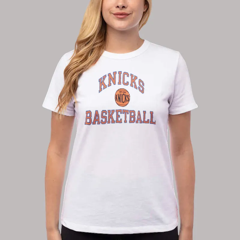 Women T Shirt White New York Basketball Vintage Knicks Sweatshirt