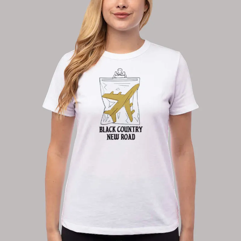 Women T Shirt White Retro Plane Black Country New Road Merch Shirt