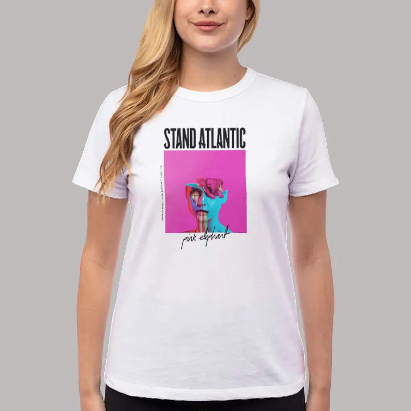 Women T Shirt White Stand Atlantic Merch Pink Elephant Shirt