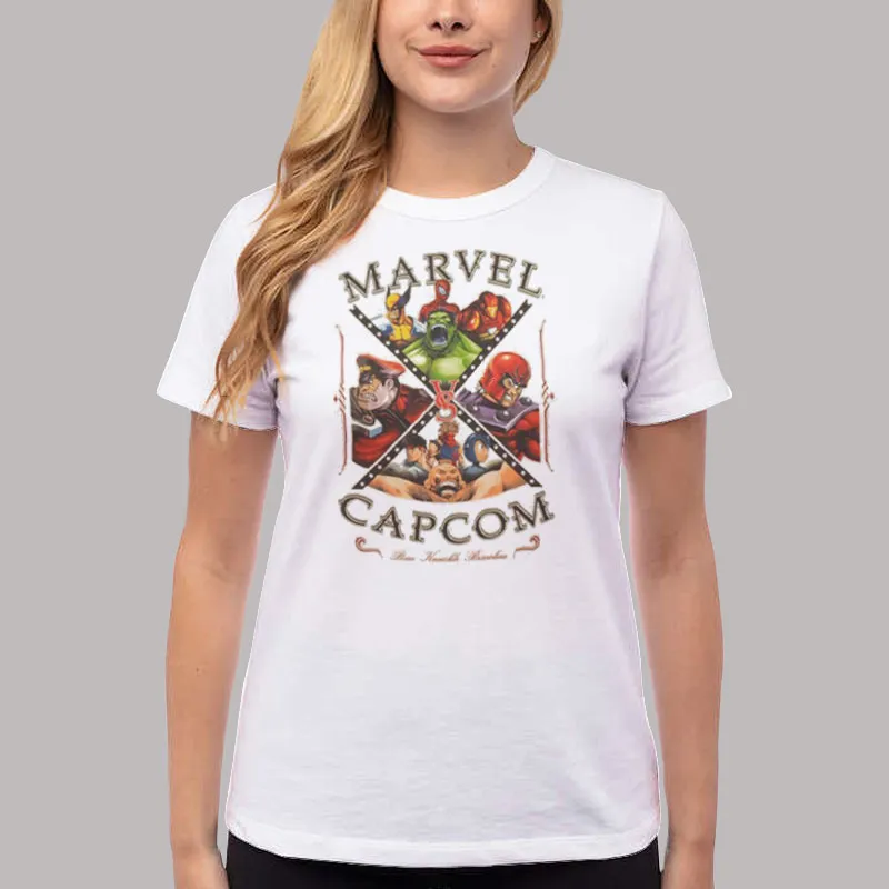 Women T Shirt White The Brawlers Marvel Vs Capcom 2 Shirt