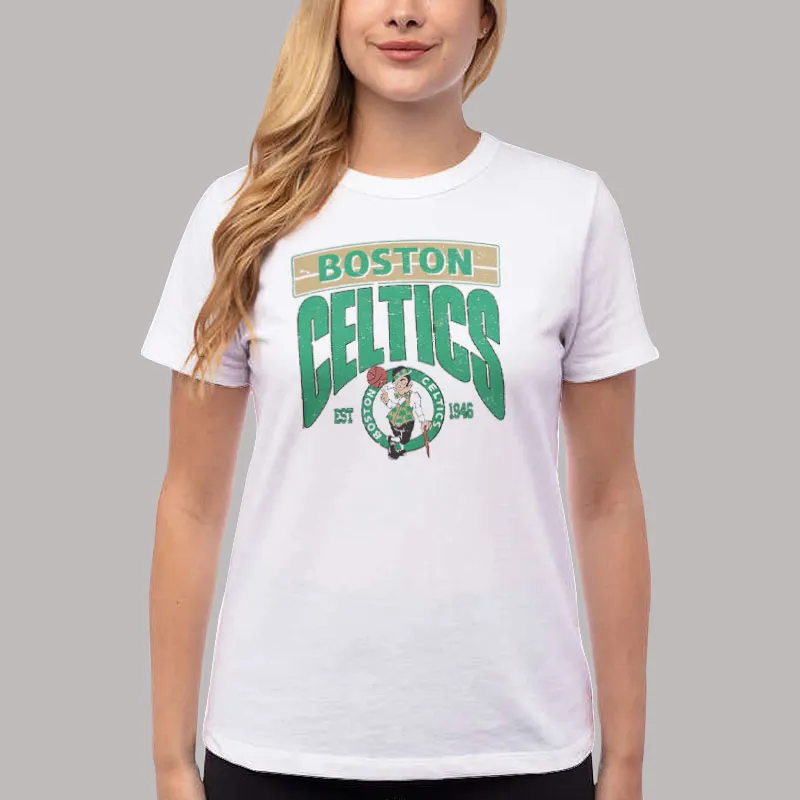 Women T Shirt White Vintage Boston Celtics Sweatshirt