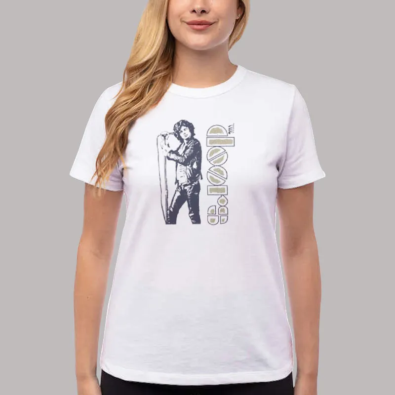 Women T Shirt White Vintage On Stage Jim Morrison T Shirt