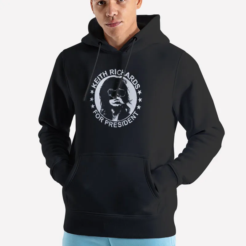 Unisex Hoodie Black Retro For President Keith Richards T Shirts