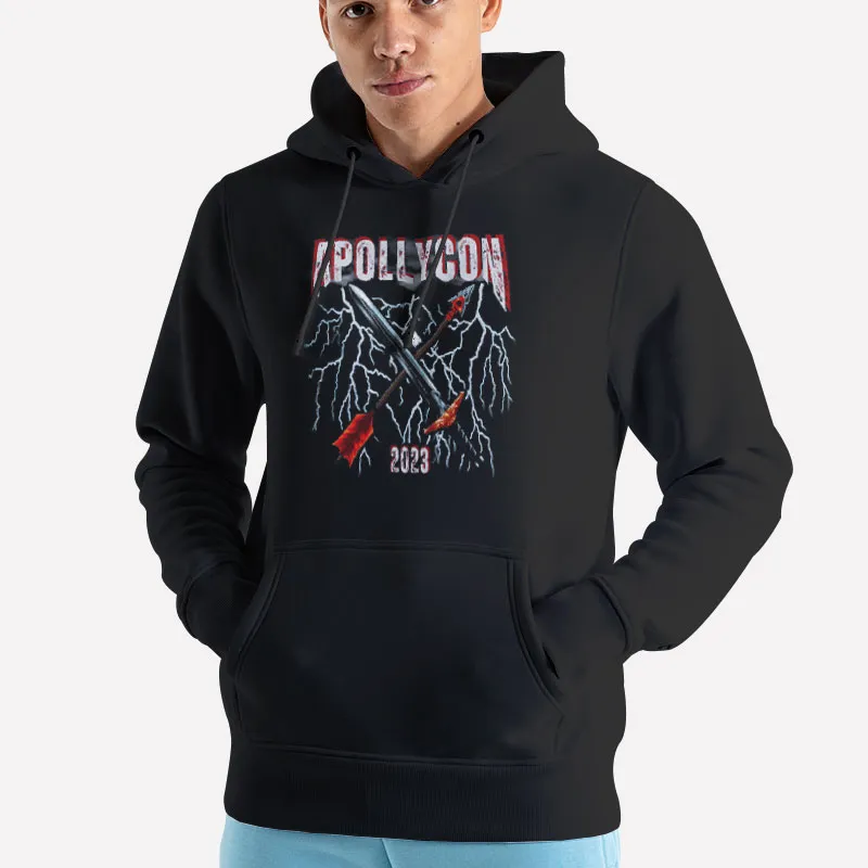 Unisex Hoodie Black Vintage Inspired Apollycon 2023 Tour Sweatshirt