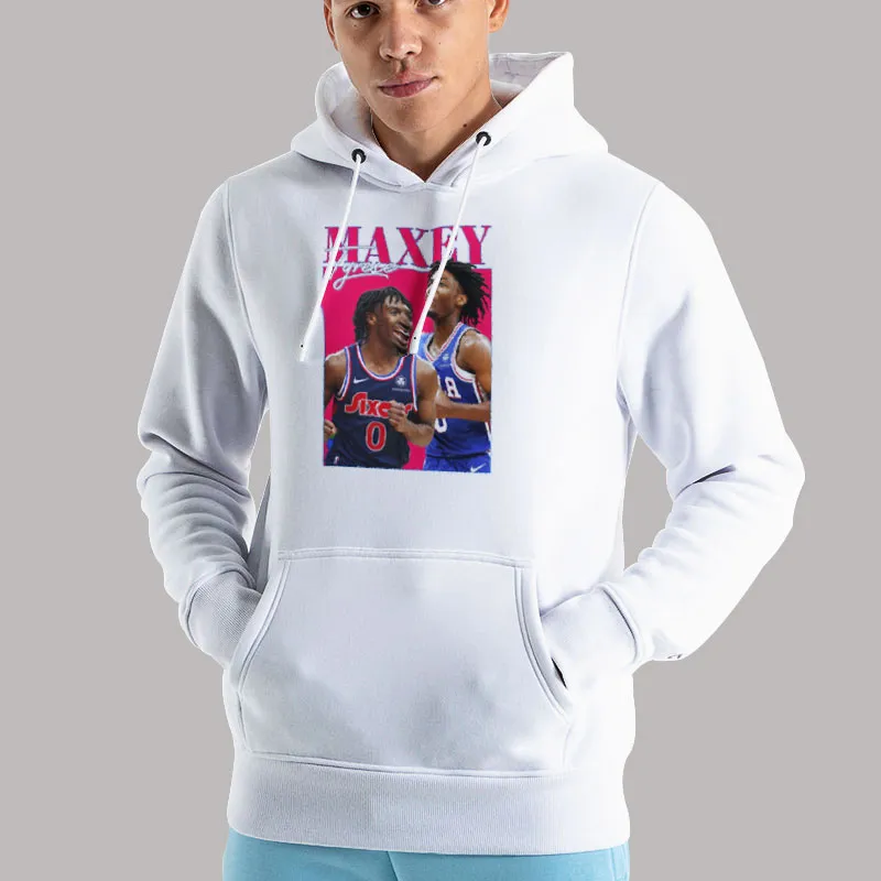 Unisex Hoodie White Vintage Basketball Maxey Tyrese 90s Shirt