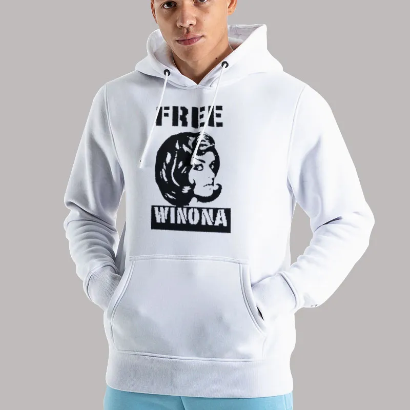 Unisex Hoodie White Vintage Ringer Free Winona T Shirts
