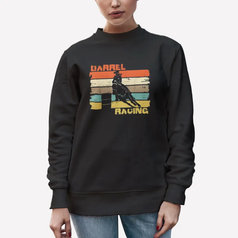 Unisex Sweatshirt Black 90s Vintage Cowboy Barrel Racing Shirts