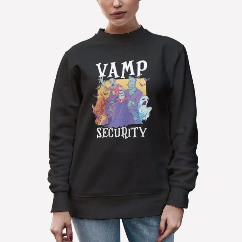 Unisex Sweatshirt Black Funny Easy Halloween Vamp Security Shirt