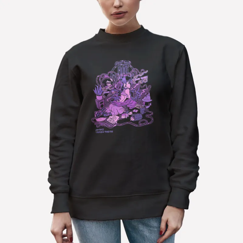Unisex Sweatshirt Black Japanese Anime Trash Taste Merch Shirt