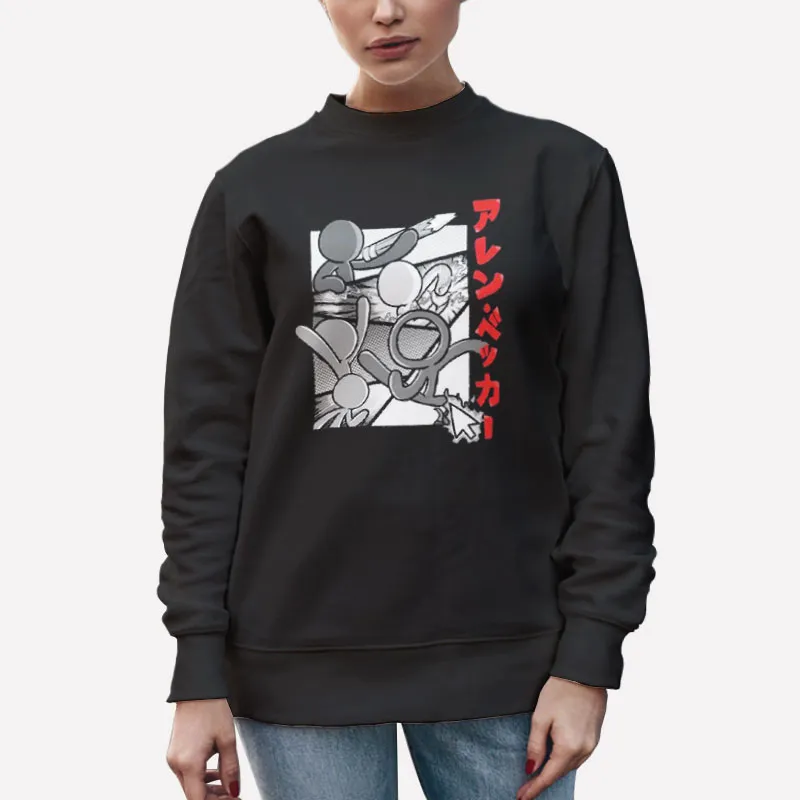 Unisex Sweatshirt Black Japanese Manga Alan Becker Merch Shirt