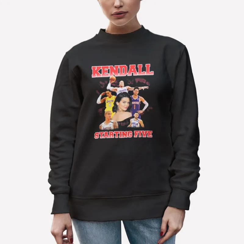 Unisex Sweatshirt Black Kendall Starting Five Shirt Loahaddian Kendall Jenner Team