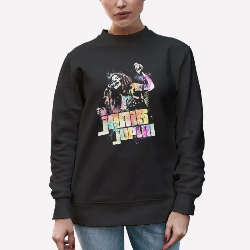 Unisex Sweatshirt Black Popfunk Classic Psychedelic Janis Joplin T Shirt
