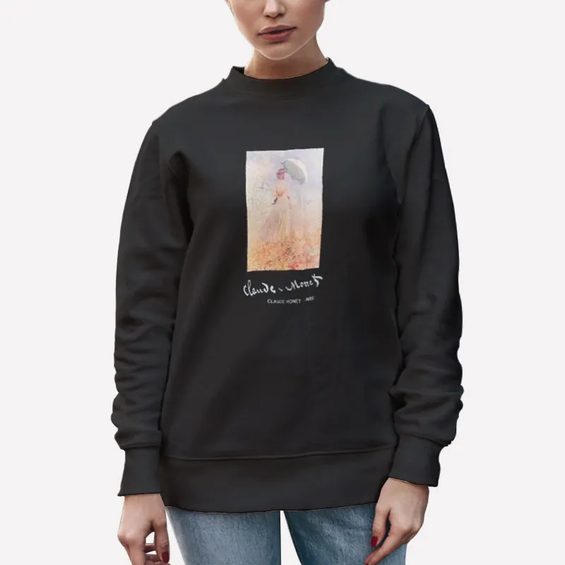 Unisex Sweatshirt Black Retro Vintage Claude Monet Shirt
