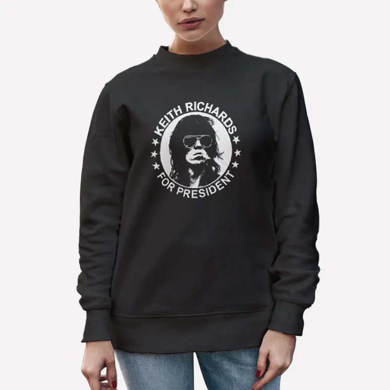 Unisex Sweatshirt Black Retro For President Keith Richards T Shirts
