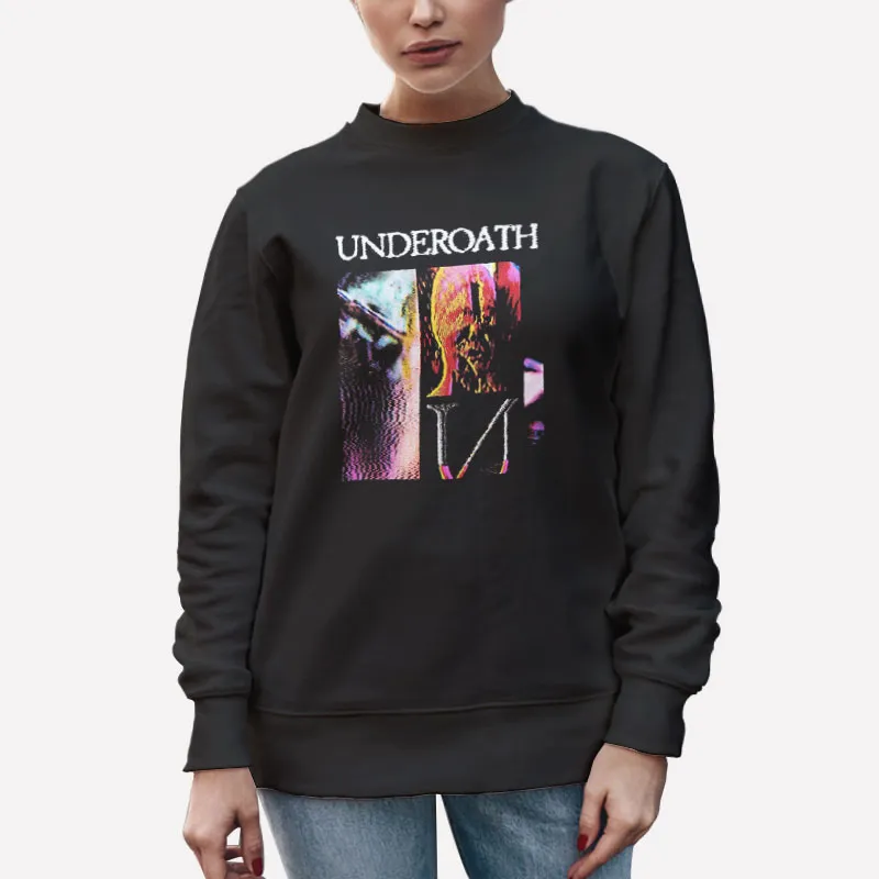 Unisex Sweatshirt Black Vintage Band Face Melting Underoath T Shirt
