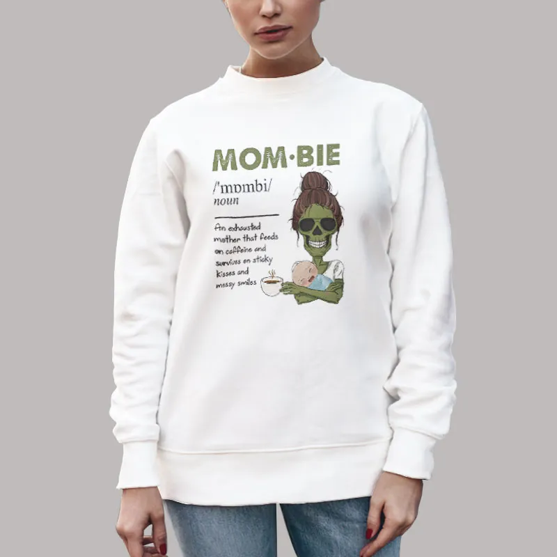 Unisex Sweatshirt White An Exhausted Mother That Feeds Mombie Shirt