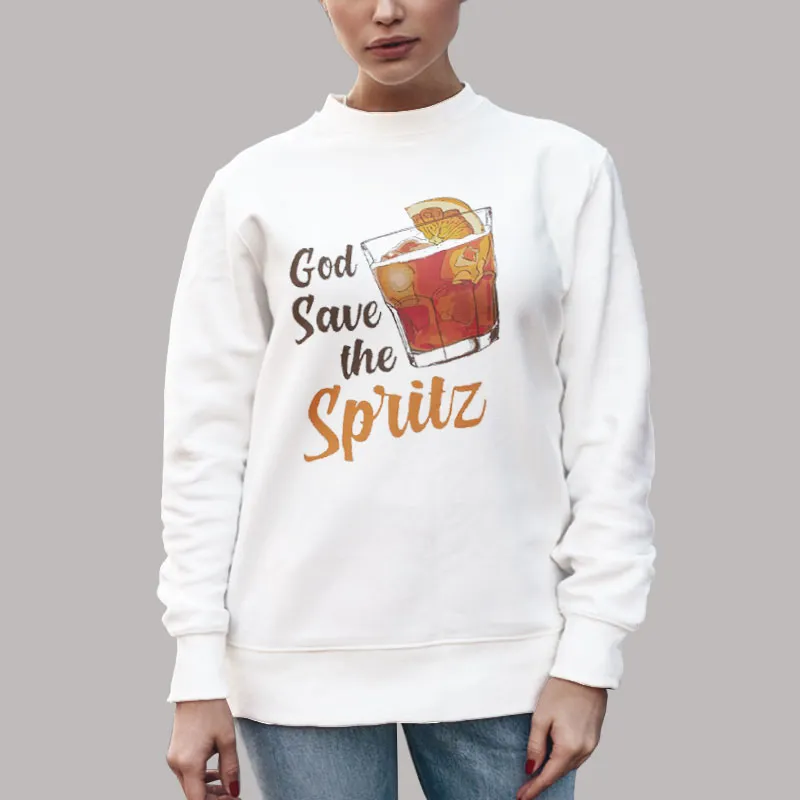 Unisex Sweatshirt White Cocktailgod God Save The Spritz Shirt