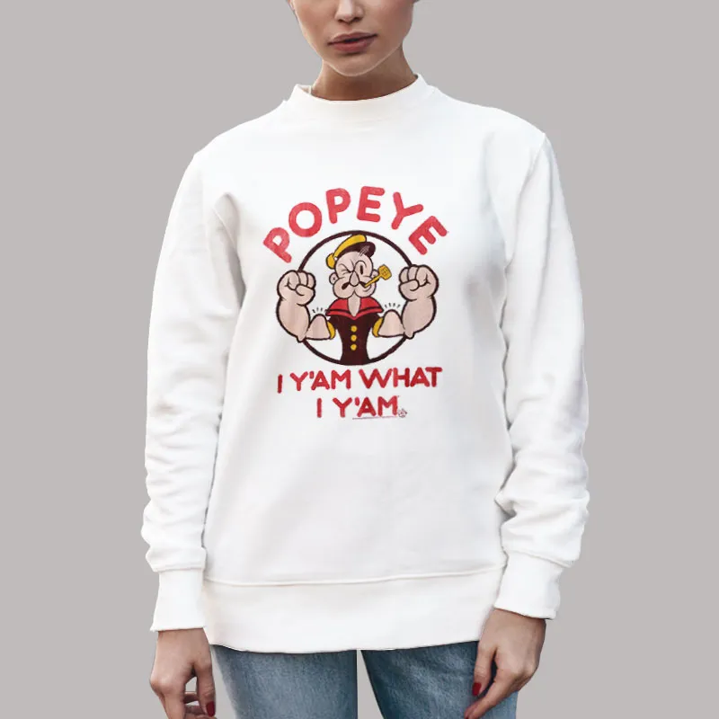 Unisex Sweatshirt White Funny Popeye The Sailorman Yam Shirt
