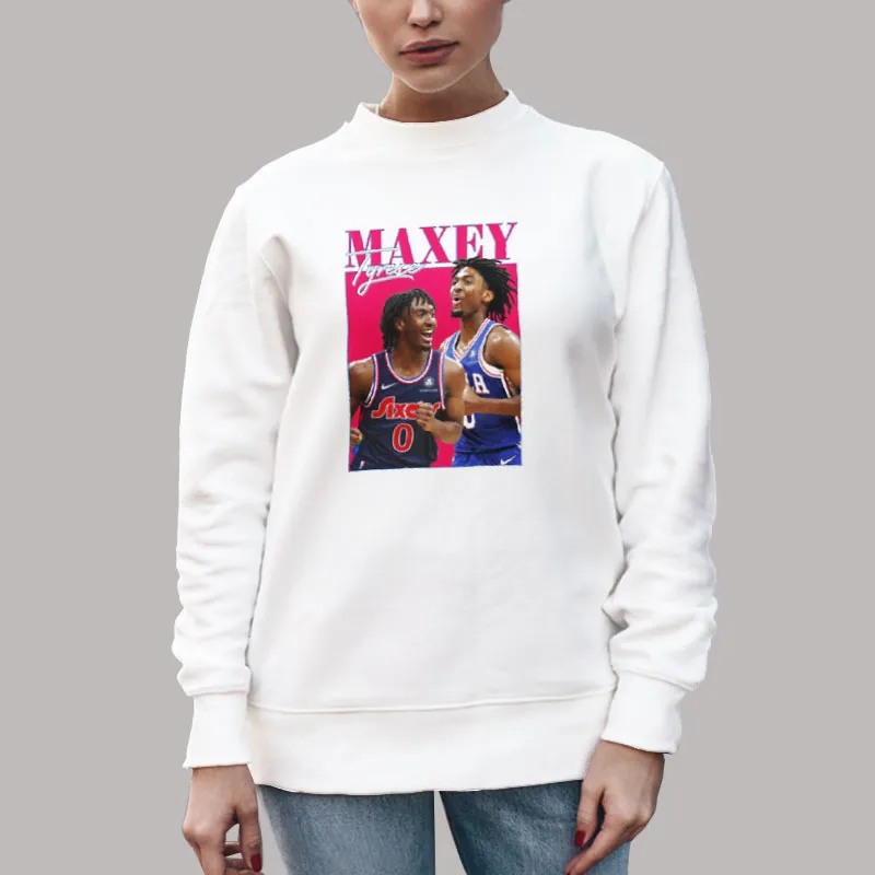 Unisex Sweatshirt White Vintage Basketball Maxey Tyrese 90s Shirt