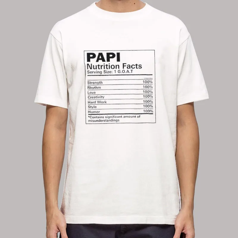 Vintage Retro Papi Nutrition Facts T Shirt