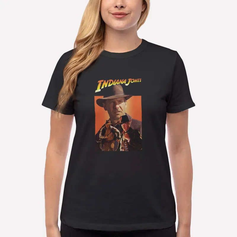 Women T Shirt Black Archaeology Adventure Indiana Jones Harrison Ford Shirt