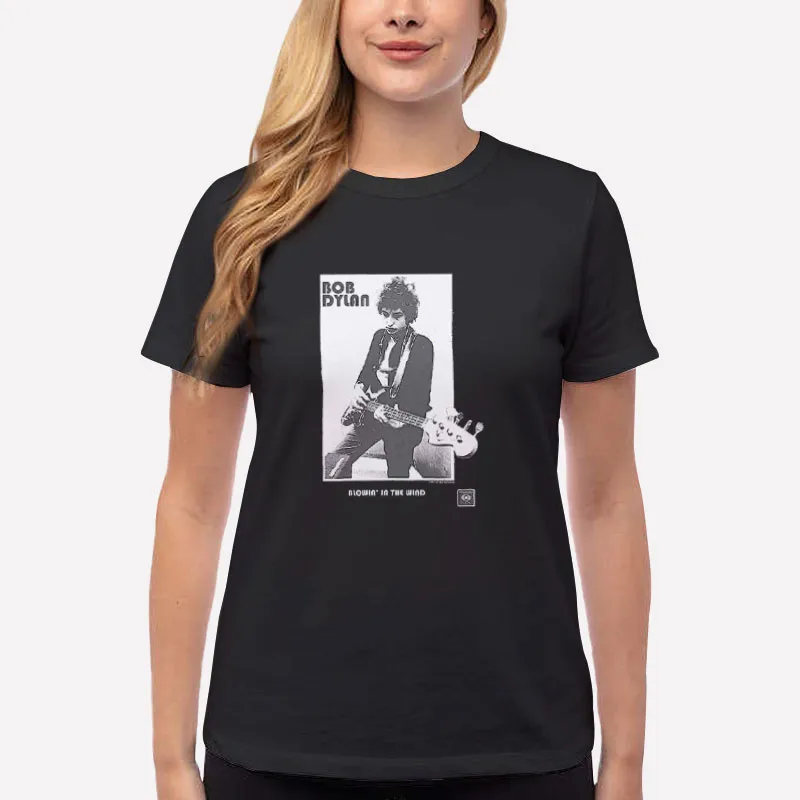 Women T Shirt Black Blowing In The Wind Bob Dylan T Shirt