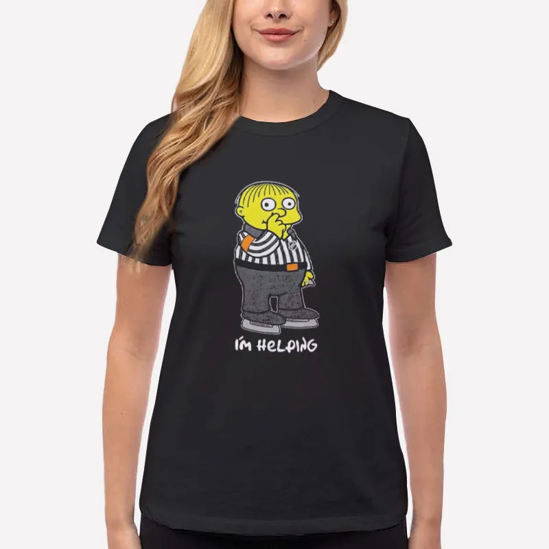 Women T Shirt Black Im Helping Wiggum Simpsons Shirt