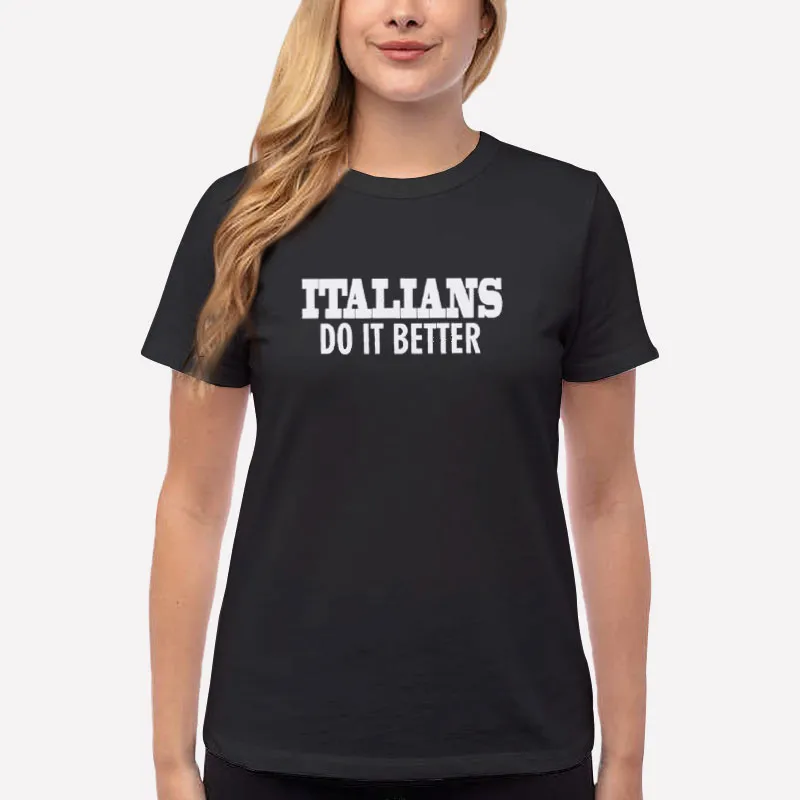 Women T Shirt Black Madonna Italians Do It Better Black Print T Shirt