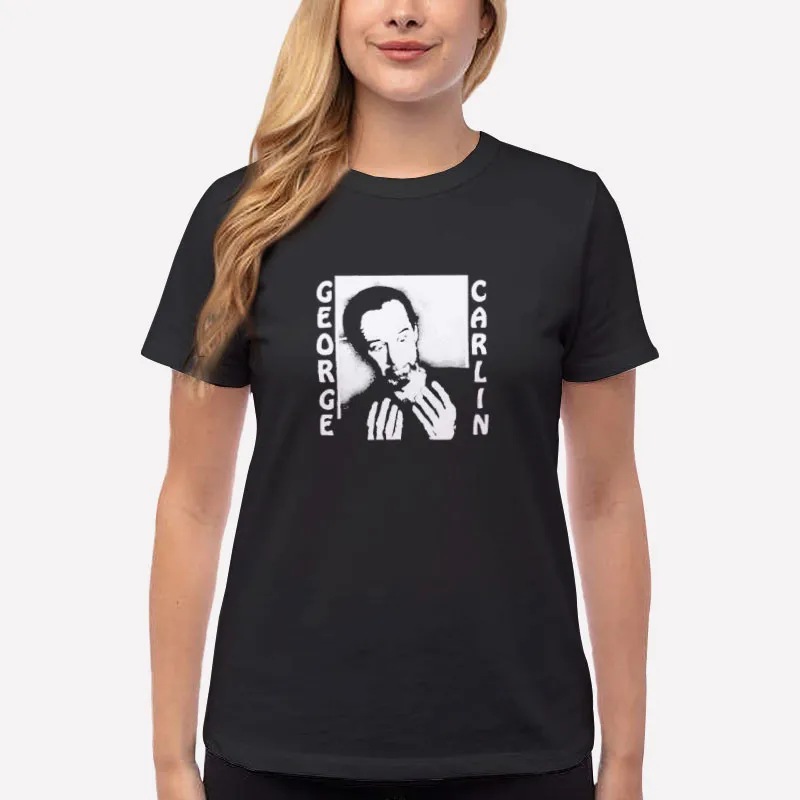 Women T Shirt Black Vintage Inspired George Carlin Shirt