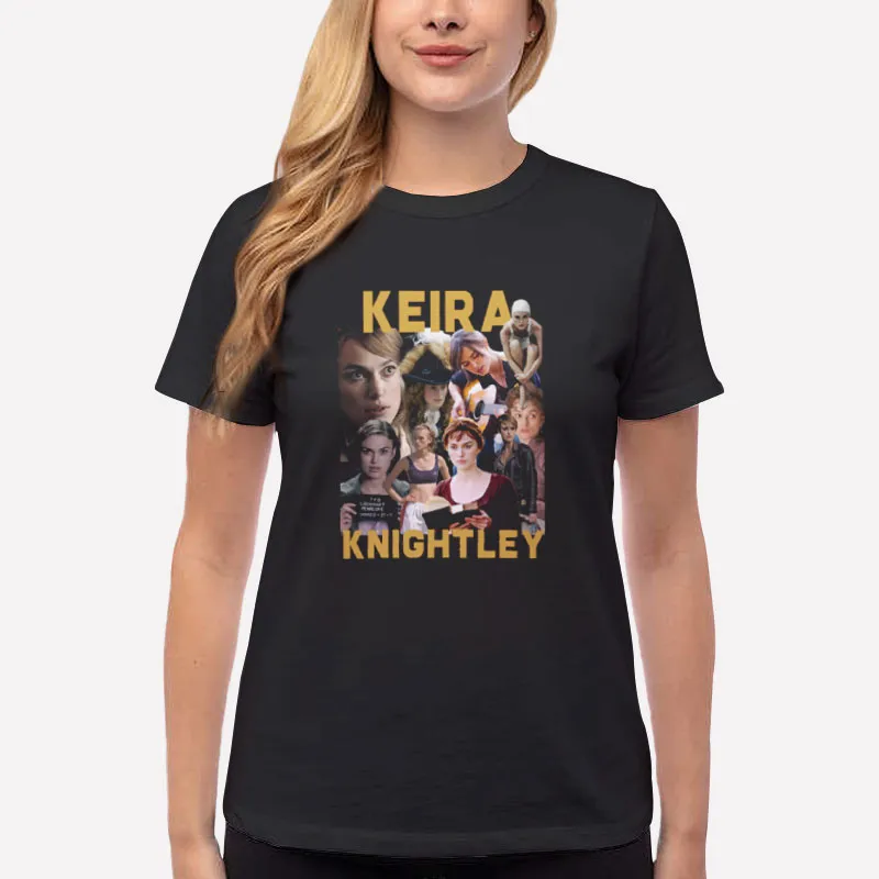 Women T Shirt Black Vintage Inspired Keira Knightley Movies Mashup Shirt