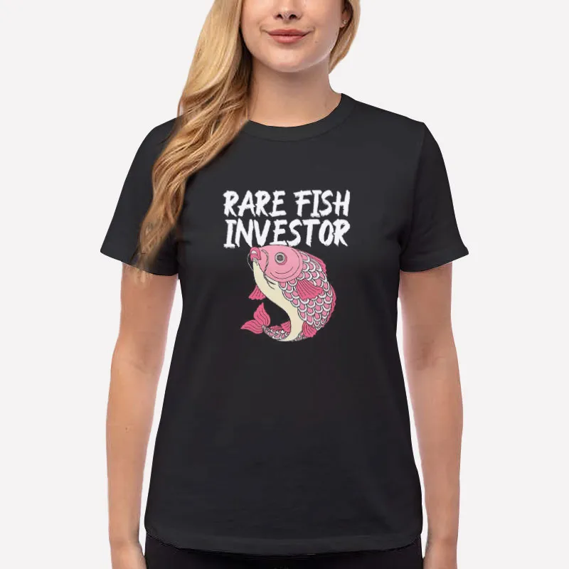 Women T Shirt Black Vintage Inspired Rare Fish Investor Shirt