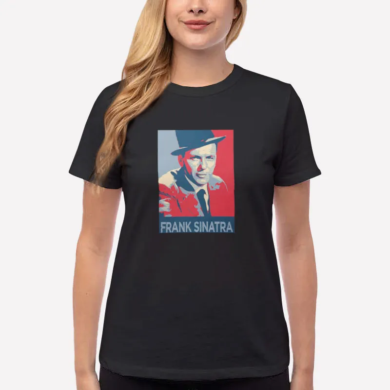 Women T Shirt Black Vintage Mugshot Frank Sinatra Shirt