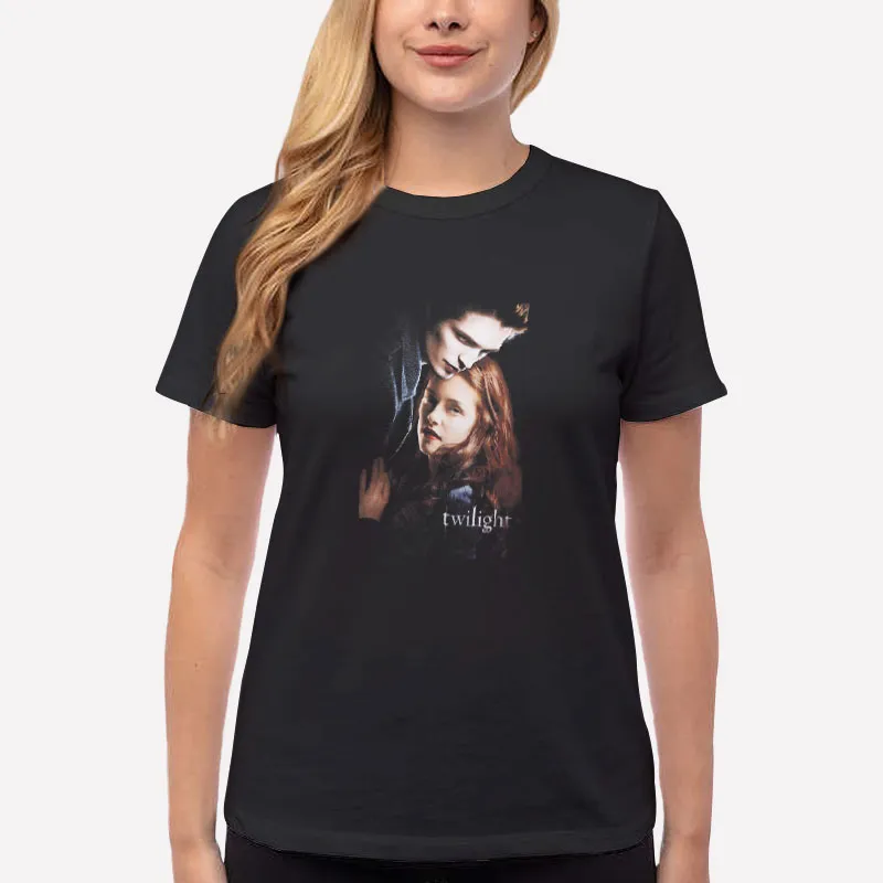 Women T Shirt Black Vintage Retro Edward And Bella Twilight Shirt
