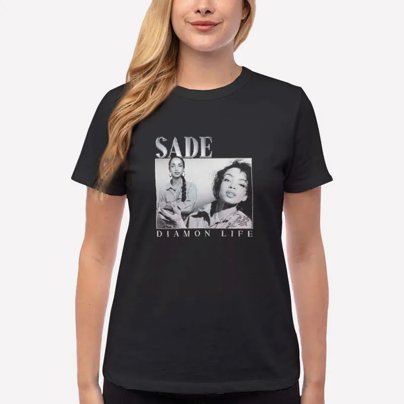 Women T Shirt Black Vintage Sade Diamond Life T Shirt