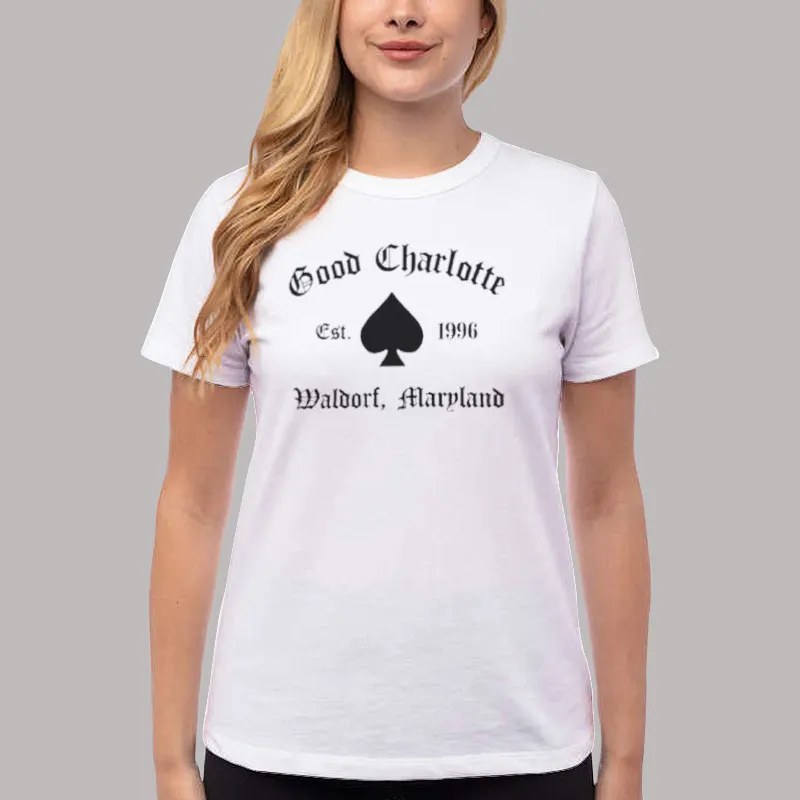 Women T Shirt White Good Charlotte Est 1996 Waldorf Maryland Shirt