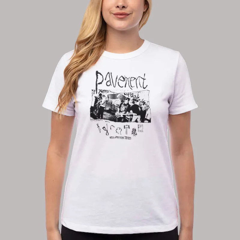 Women T Shirt White Vintage Retro Pavement Merch Shirt