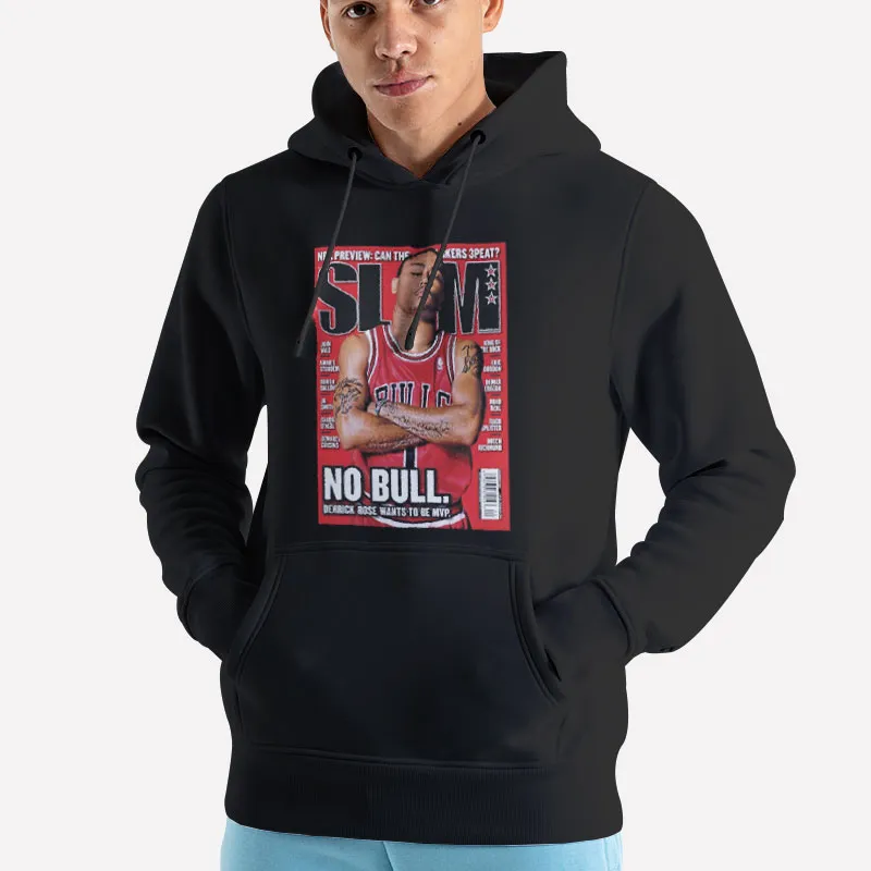 Unisex Hoodie Black Derrick Rose Chicago Bulls Slam Shirt