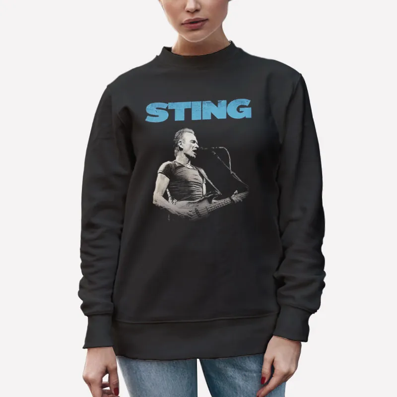 Unisex Sweatshirt Black 2000s Vintage Sting Broken Music Tour Shirt