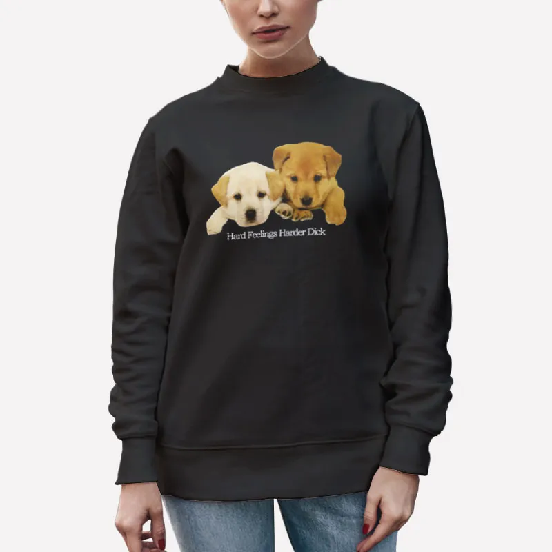 Unisex Sweatshirt Black Funny Dog Drake Hard Feelings Harder Dick Shirt