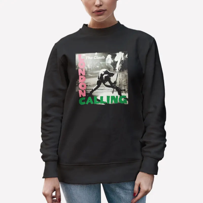 Unisex Sweatshirt Black Retro Vintage The Clash London Calling T Shirt